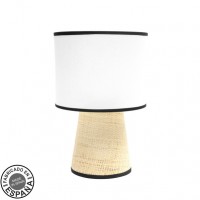 Distribuidor - Lâmpadas Diversas | Sobre Mesas Moderno | SOBREMESA CAMBOYA 1XE27 BLANCO/NATURAL 39X25X25CM Ref: 227671026